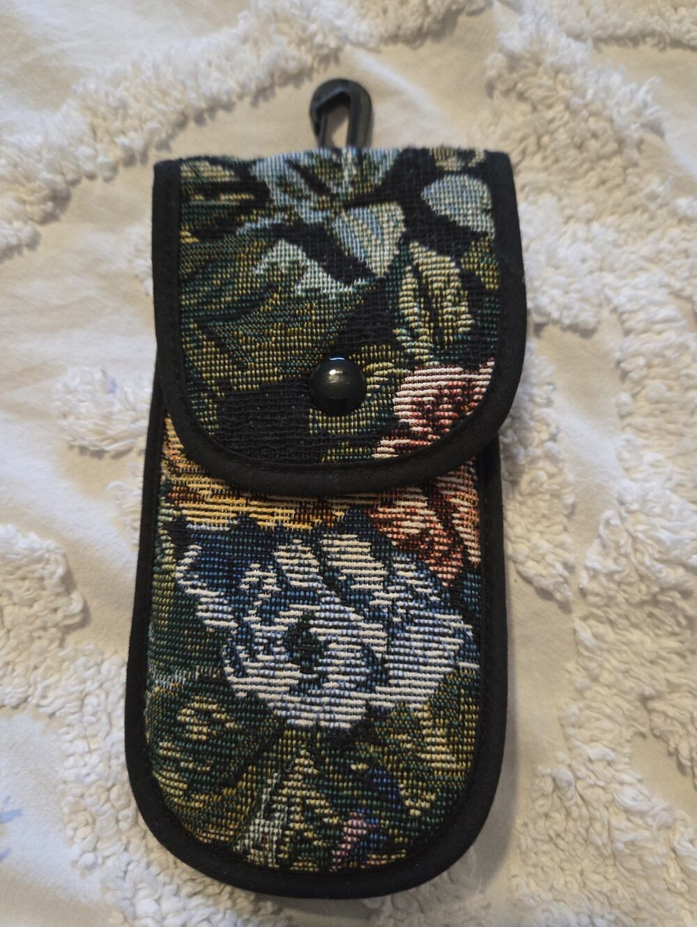 Vintage Floral Tapestry Pattern Phone/glasses Pouch Multicolor Swivel Snap Clip